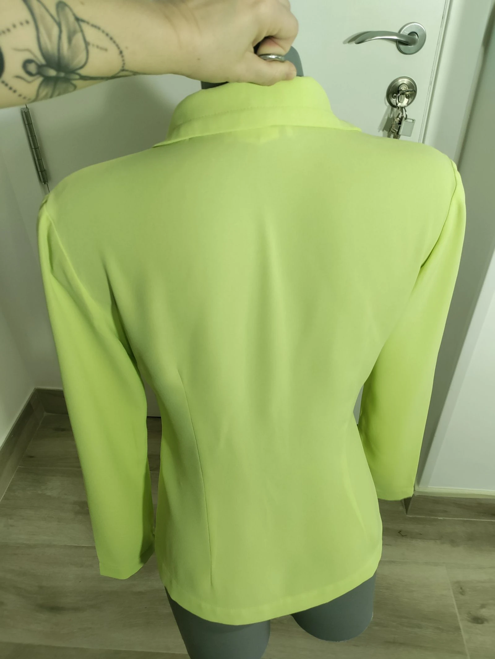 Camisa vintage Zara Classic Elements verde-limão | Eu 40 | Feita na Espanha | Y2K – photo 7